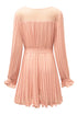 Pleated Ruffled Tie Waist Buttons V Neck Romper